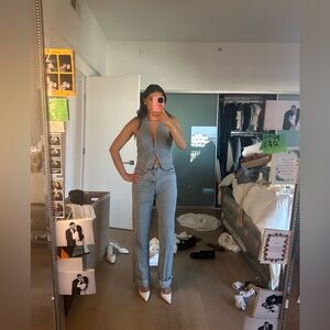 Reformation Denim set- top and Blue Straight Leg Jeans
SOLD AS SET